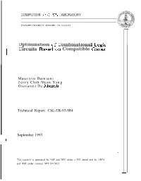 Optimization of Combinational Logic Circuits Based on Compatible Gates
