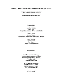 Select Area Fishery Enhancement Project
