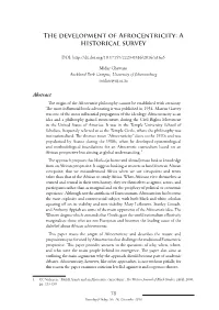 The Development of Afrocentricity: a Historical Survey