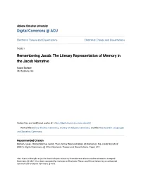 The Literary Representation of Memory in the Jacob Narrative