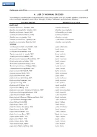 4. List of Nominal Species