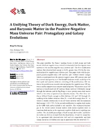 A Unifying Theory of Dark Energy, Dark Matter, and Baryonic Matter in the Positive-Negative Mass Universe Pair: Protogalaxy and Galaxy Evolutions
