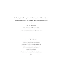 An Analytical Theory for the Perturbative Effect of Solar