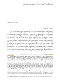 Antagonism and Relational Aesthetics