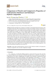 Comparison of Tensile and Compressive Properties of Carbon/Glass Interlayer and Intralayer Hybrid Composites