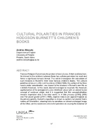 Cultural Polarities in Frances Hodgson Burnett's