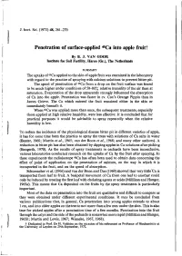 Penetration of Surface-Applied ^Ca Into Apple Fruitî