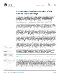 Extinction Risk and Conservation of the World's Sharks and Rays