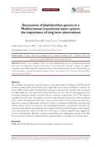 Successions of Phytobenthos Species in a Mediterranean Transitional Water System: the Importance of Long Term Observations