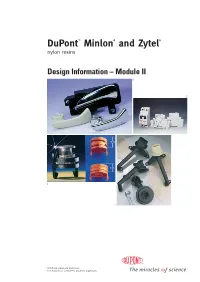 Dupont™ Minlon® and Zytel® Design Information
