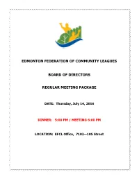 Edmonton Federation of Community Leagues Board Of