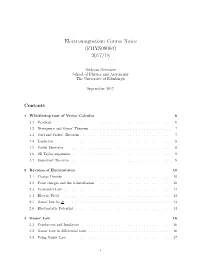 Electromagnetism Course Notes (PHYS09060) 2017/18