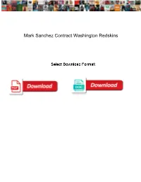 Mark Sanchez Contract Washington Redskins
