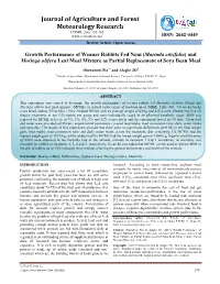 Morinda Citrifolia) and Moringa Olifera Leaf Meal Mixture As Partial Replacement of Soya Bean Meal