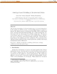 Ontology-Based Modelling of Architectural Styles