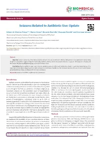 Seizures Related to Antibiotic Use: Update