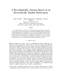 A Reconfigurable Antenna Based on an Electronically Tunable Reflectarray