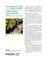 Drip Irrigation: an Introduction