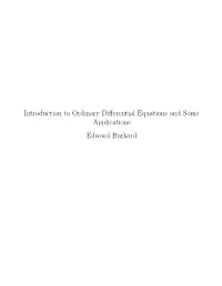 Introduction to Ordinary Differential