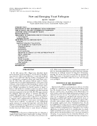 New and Emerging Yeast Pathogens KEVIN C