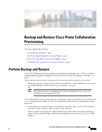 Backup and Restore Cisco Prime Collaboration Provisioning