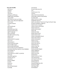 FULL LIST of APPS ACE-MSI SR2 1040 Works Acroprint Attendance Rx 1040Scan ACT! 1099-Etc