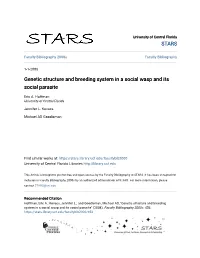 Genetic Structure and Breeding System in a Social Wasp and Its Social Parasite