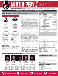 Letsgopeay.Com /Letsgopeay @Letsgopeay @Letsgopeay Noting the Game Vs