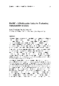 Music - a Multi-Scalar Index for Evaluating Sustainability in Cities