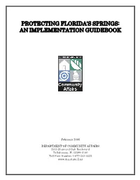 Protecting Florida's Springs: an Implementation Guidebook