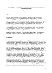 Accounts and Implications of Transnational Governance Interactions