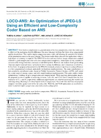 An Optimization of JPEG-LS Using an Efficient and Low-Complexity