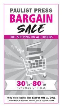 BARGAIN SALE Table of Contents