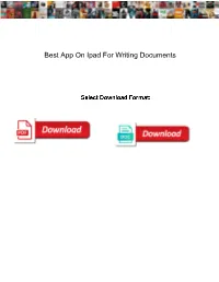 Best App on Ipad for Writing Documents