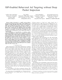 ISP-Enabled Behavioral Ad Targeting Without Deep Packet Inspection
