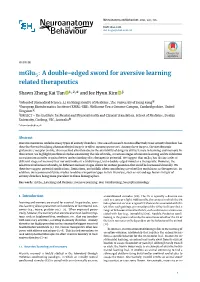 Mglu5: a Double-Edged Sword for Aversive Learning Related Therapeutics
