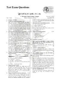 Test Exam Questions Questions 1