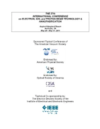 THE 57Th INTERNATIONAL CONFERENCE on ELECTRON, ION, and PHOTON BEAM TECHNOLOGY & NANOFABRICATION