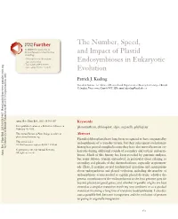 The Number, Speed, and Impact of Plastid Endosymbioses in Eukaryotic Evolution