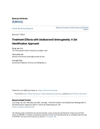 Treatment Effects with Unobserved Heterogeneity: a Set Identification Approach