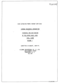 Data Extracted from a Report Entitled: Curragh Resources Corporation Technical and Cost Review of The,Cyprus Anvil Mine Faro, Yu