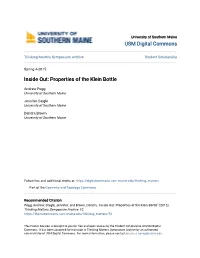 Inside Out: Properties of the Klein Bottle