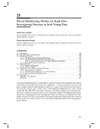 Mixed Membership Models for Rank Data: Investigating Structure in Irish Voting Data