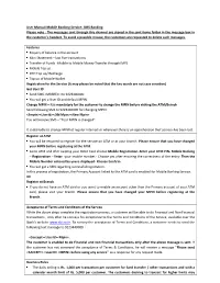 User Manual-Mobile Banking Service- SMS Banking Please Note