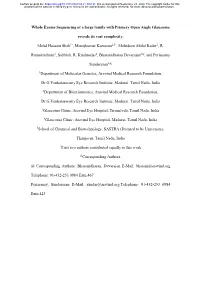 Whole Exome Sequencing of a Large Family with Primary Open Angle Glaucoma