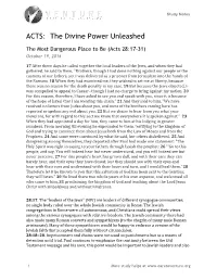 ACTS: the Divine Power Unleashed