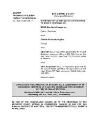 Application for an Approval, Vesting, Assignment And