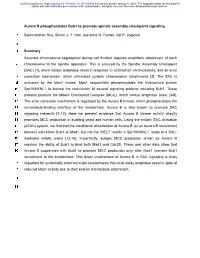 Aurora B Phosphorylates Bub1 to Promote Spindle Assembly Checkpoint Signaling