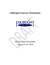 Fulbright Gateway Orientation