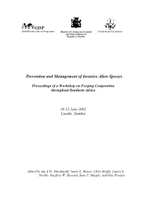 GISP Prevention and Management of Invasive Alien Species
